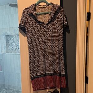 Max Studio Black and Red Geometric Dress